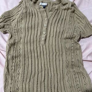 American Eagle Outfitters Olive Knit Cardigan